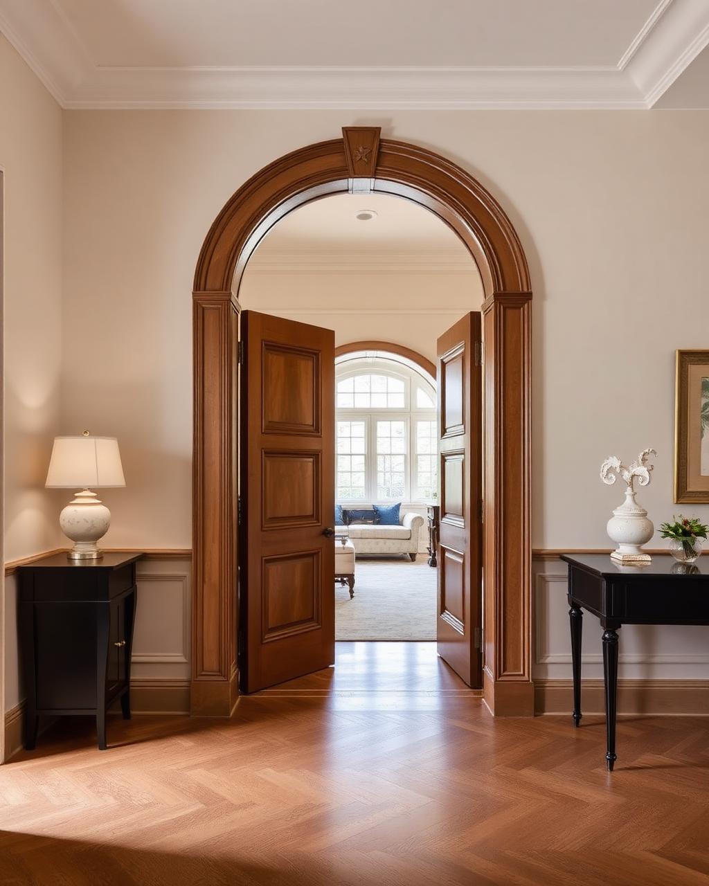 Custom arched doorway architectural detail
